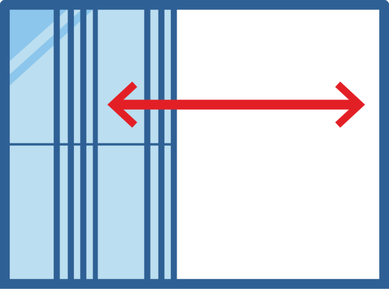 Diagram of a Porch Conversions multi-track sliding door