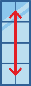 Diagram of a Porch Conversions vertical track window slider