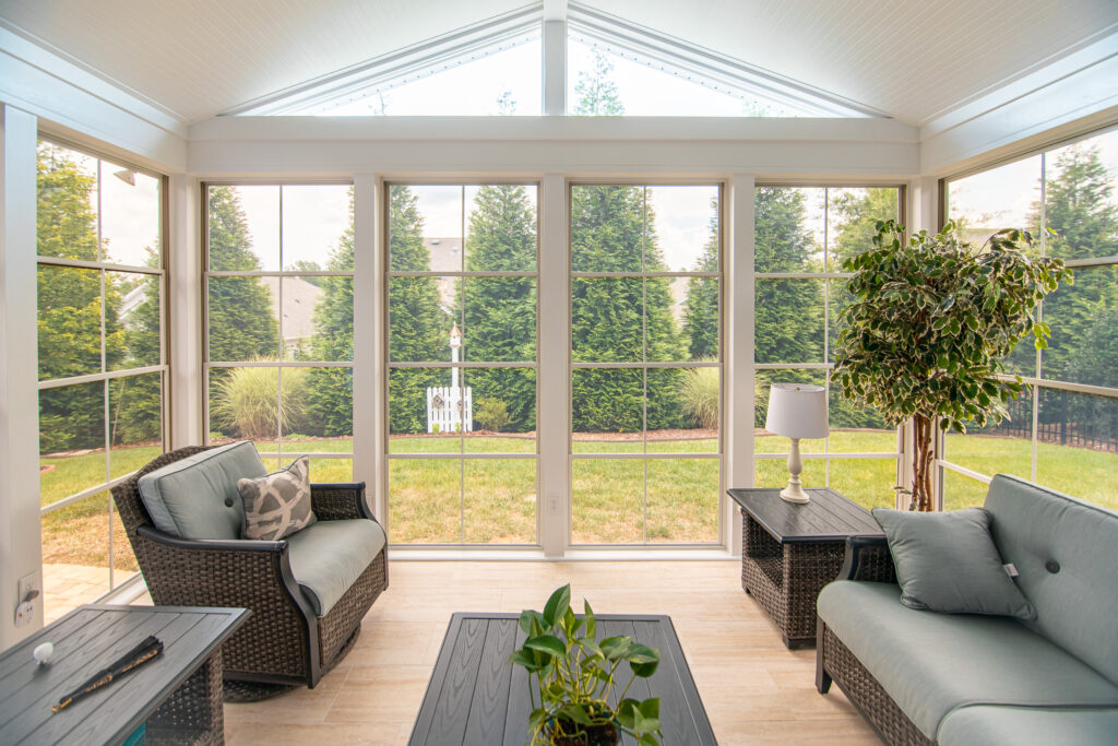 Inside the Bronze House, enclosed with Porch Conversions screen and vinyl windows
